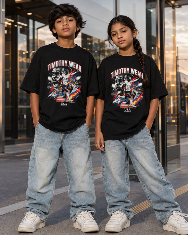 Timothy Weah #21 USA Forward Kids Fan T-Shirt