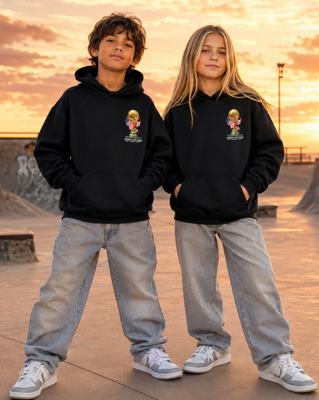 Lamine Yamal Trophy Kiss Black & White Portrait Kids Fan Hoodie