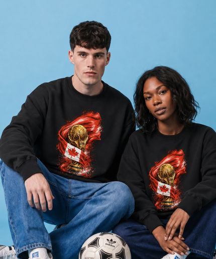 Canada World Cup Trophy Flag Unisex Fan Crewneck