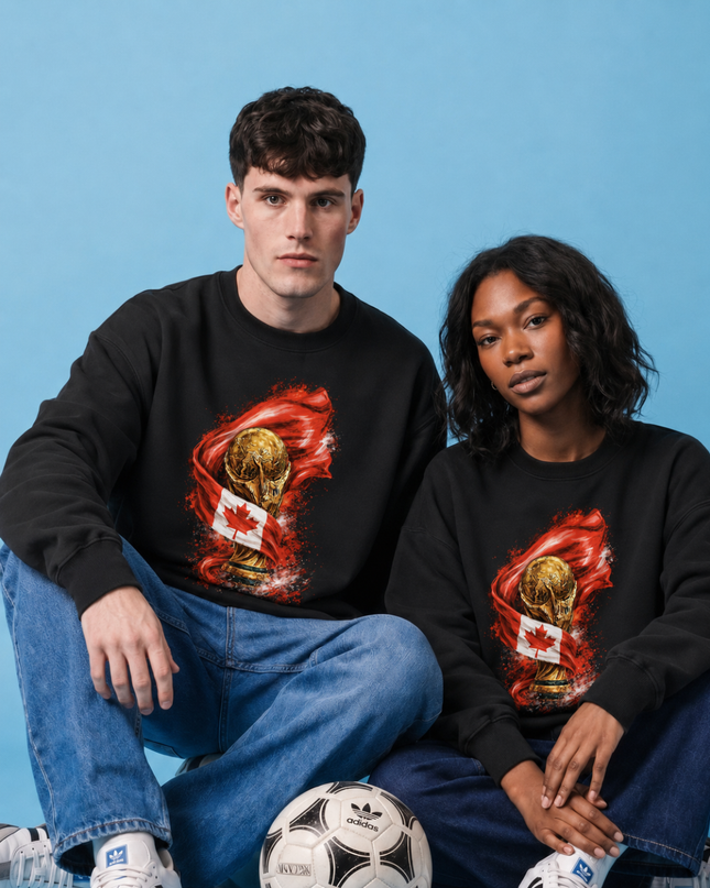Canada World Cup Trophy Flag Unisex Fan Crewneck