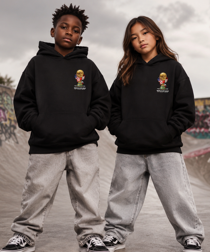 Neymar Junior Brazil Bold Arch Collage Kids Fan Hoodie