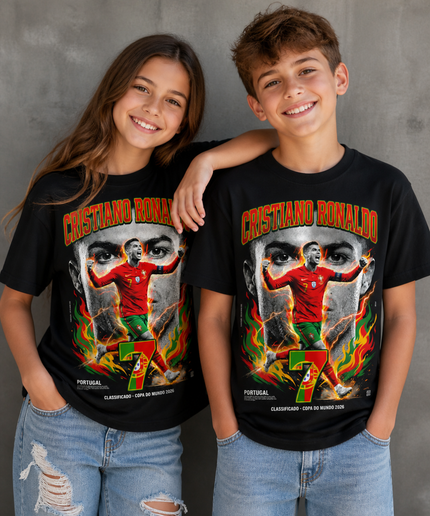 T-shirt enfant fan Cristiano Ronaldo Portugal #7 Qualifié Coupe du Monde 2026