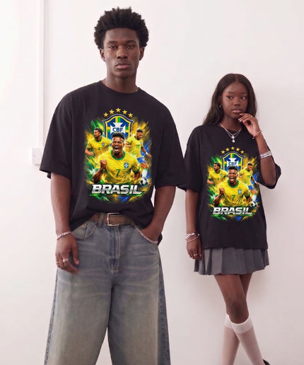T-Shirt Unisexe Fan Vinicius Junior #7 Brésil Équipe CBF Coupe du Monde 2026 Football