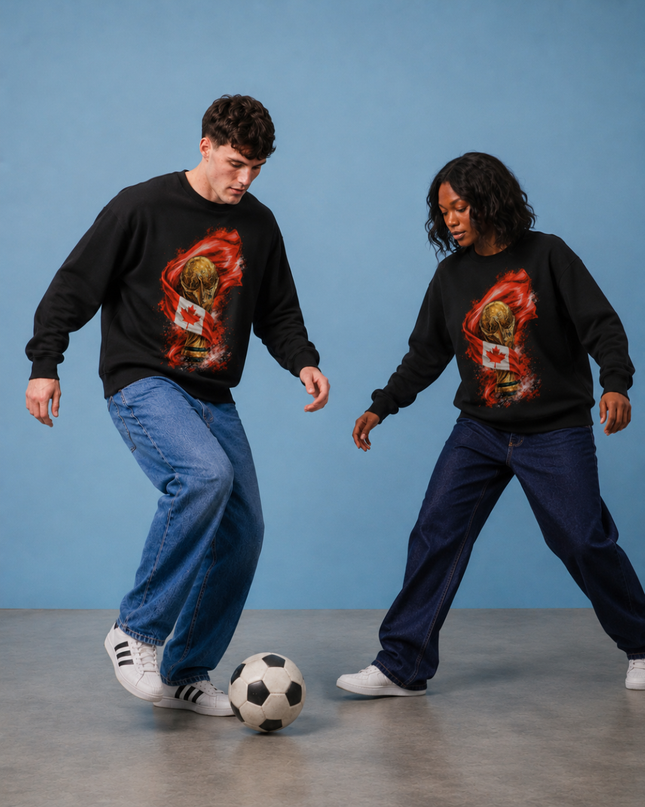 Canada World Cup Trophy Flag Unisex Fan Crewneck
