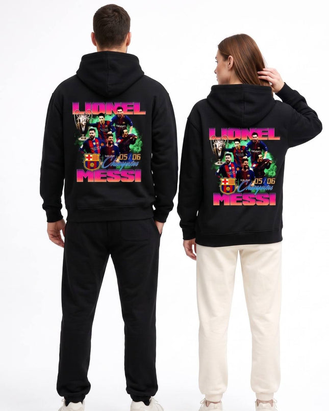 Lionel Messi Barcelona Champions Retro Unisex Fan Hoodie