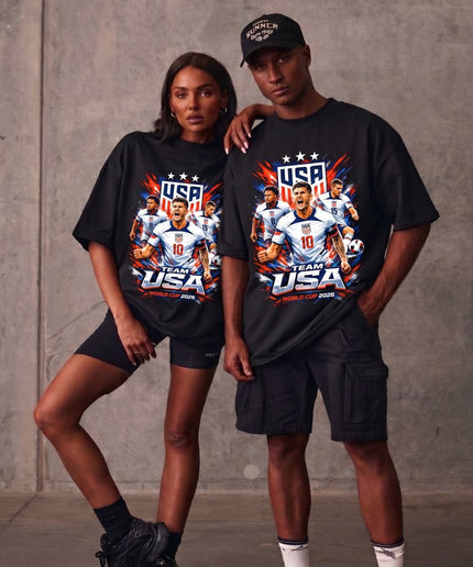 T-shirt unisexe pour fan Équipe USA #10 Christian Pulisic Coupe du Monde de Football 2026