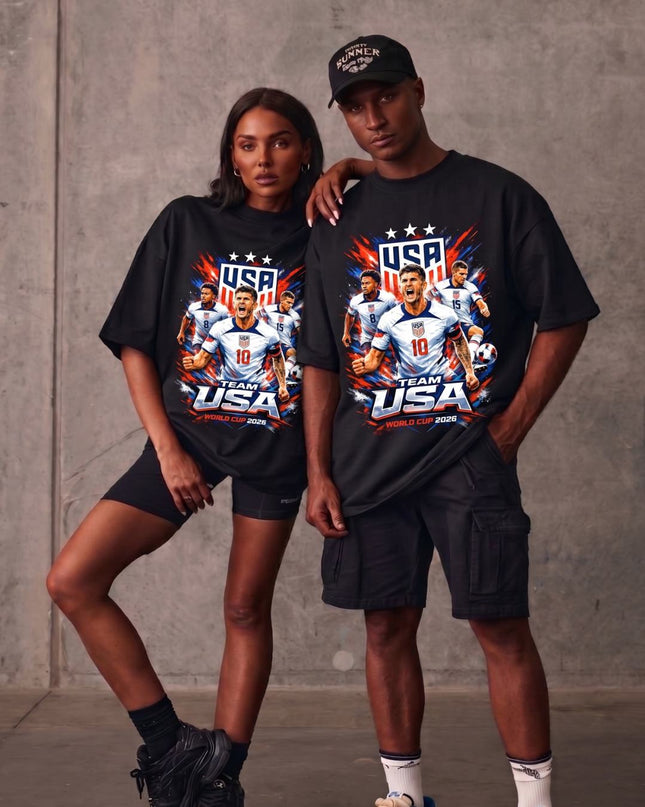 Team USA #10 Christian Pulisic Squad Soccer World Cup 2026 Unisex Fan T-Shirt