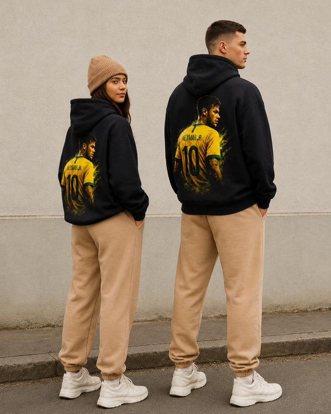 Neymar Jr. #10 Brazil Portrait Art Unisex Fan Hoodie