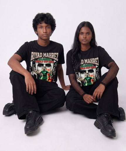 T-shirt Unisexe Fan Algérie Riyad Mahrez #7 Coupe du Monde de Football 2026
