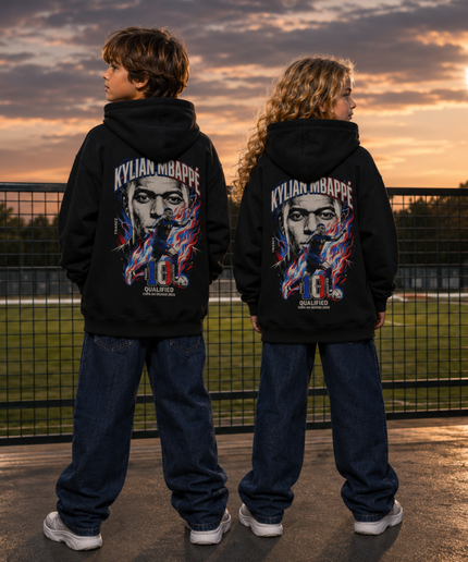 Kylian Mbappé France #10 Qualifié Coupe du Monde 2026 Sweat à Capuche Enfant