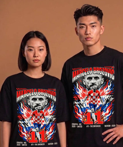 Marcelo Brozović #11 Croatia Vatreni The Enforcer Soccer World Cup 2026 Unisex Fan T-Shirt