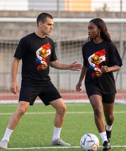 T-shirt unisexe de supporter Panama Coupe du Monde Trophée Drapeau Feu Football Coupe du Monde 2026