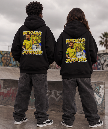 Neymar Junior Brazil Bold Arch Collage Kids Fan Hoodie