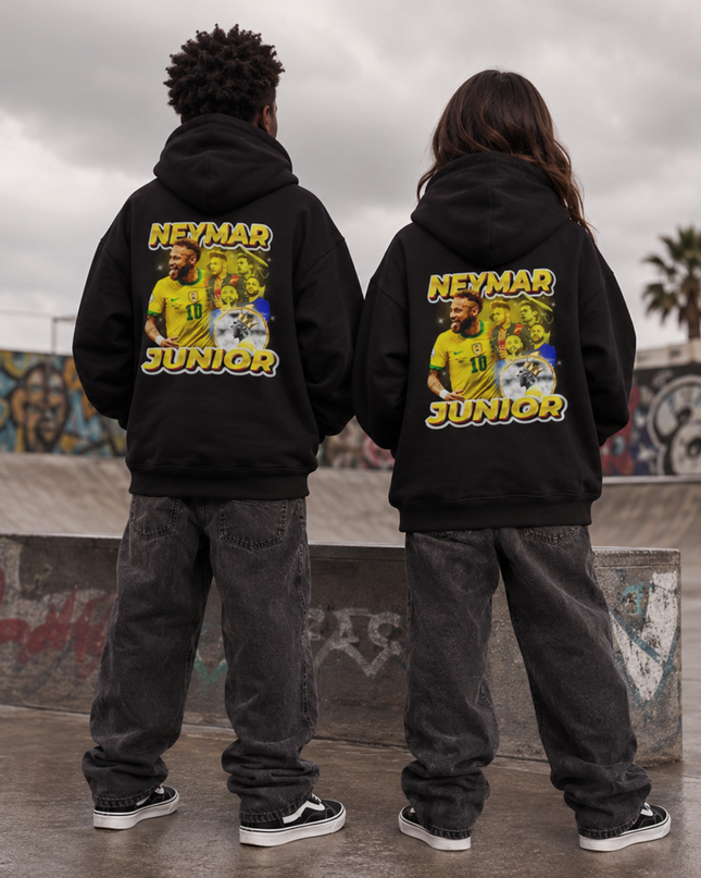 Neymar Junior Brazil Bold Arch Collage Kids Fan Hoodie