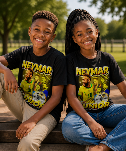 T-shirt Enfant Neymar Junior Brésil Or Collage Fan