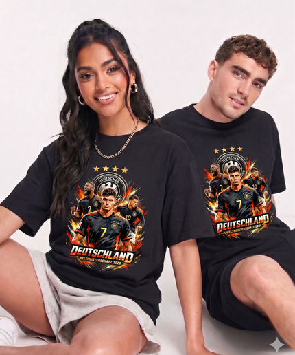 T-shirt unisexe fan Kai Havertz #7 Allemagne Coupe du Monde 2026 Squad Fire