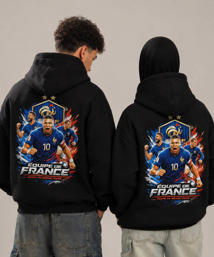 Sweat à Capuche Unisexe Supporter Equipe de France Coupe du Monde 2026 Action