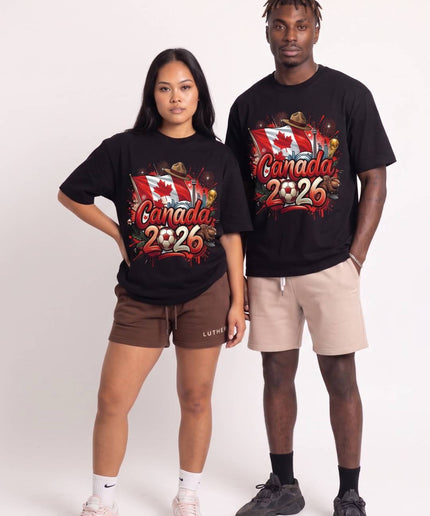 T-shirt unisexe Coupe du Monde de Football Canada 2026 Graffiti Fiesta