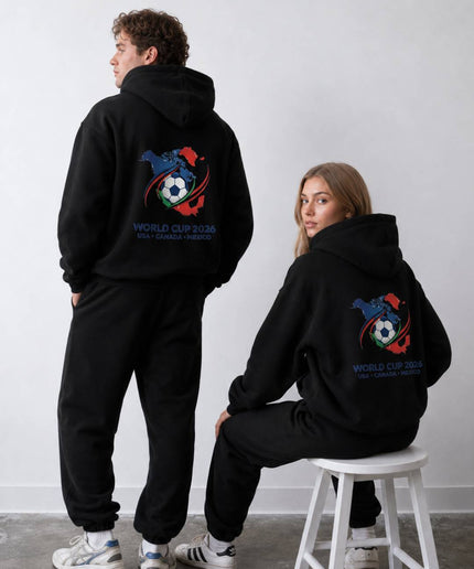 World Cup 2026 USA Canada Mexico Crest Map Unisex Fan Hoodie