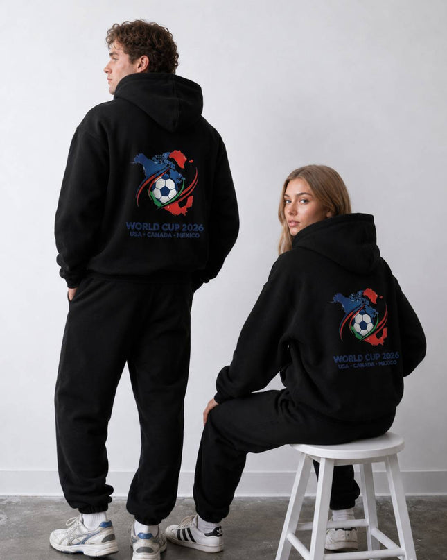World Cup 2026 USA Canada Mexico Crest Map Unisex Fan Hoodie