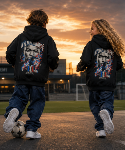 Kylian Mbappé France #10 Qualifié Coupe du Monde 2026 Sweat à Capuche Enfant