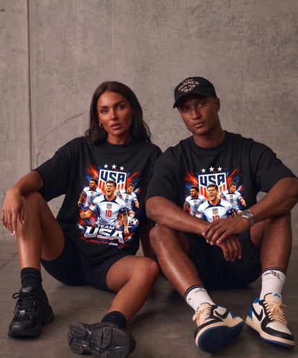T-shirt unisexe pour fan Équipe USA #10 Christian Pulisic Coupe du Monde de Football 2026