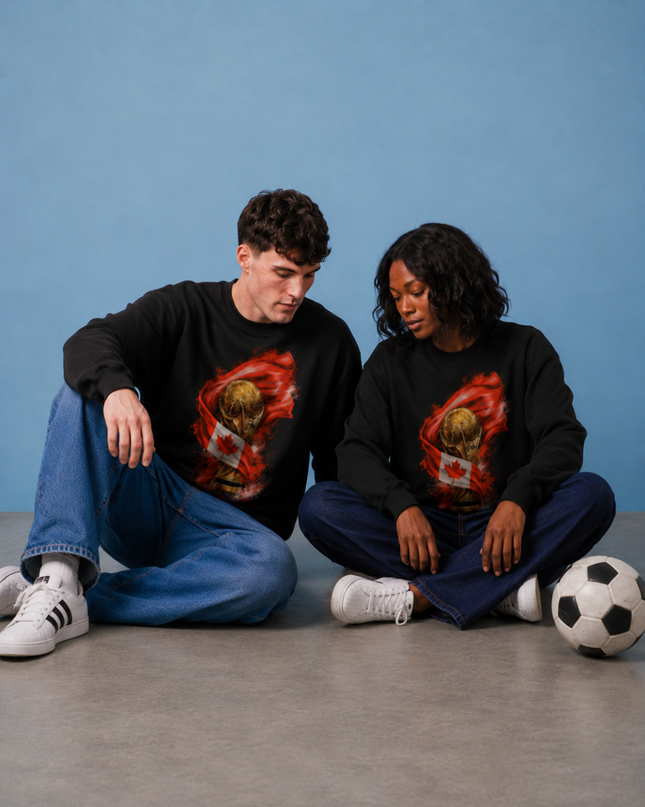 Canada World Cup Trophy Flag Unisex Fan Crewneck