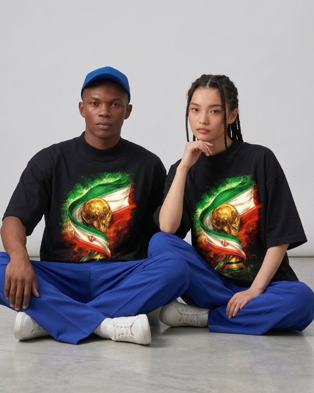Iran World Cup Trophy Flag Fire Soccer World Cup 2026 Unisex Fan T-Shirt