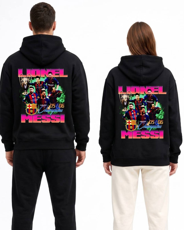 Lionel Messi Barcelona Champions Retro Unisex Fan Hoodie