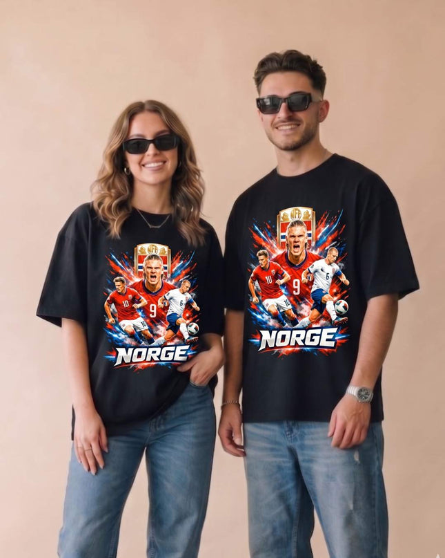 T-Shirt Unisexe Fan Erling Haaland #9 Norvège NFF Équipe Football Coupe du Monde 2026