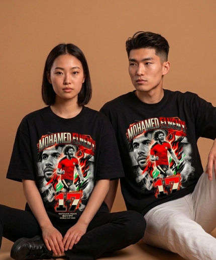 T-shirt Fan Unisexe Mohamed Elneny #17 Fierté Nationale Égypte Coupe du Monde de Football 2026