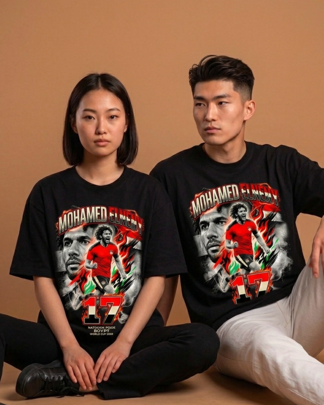 T-shirt Fan Unisexe Mohamed Elneny #17 Fierté Nationale Égypte Coupe du Monde de Football 2026
