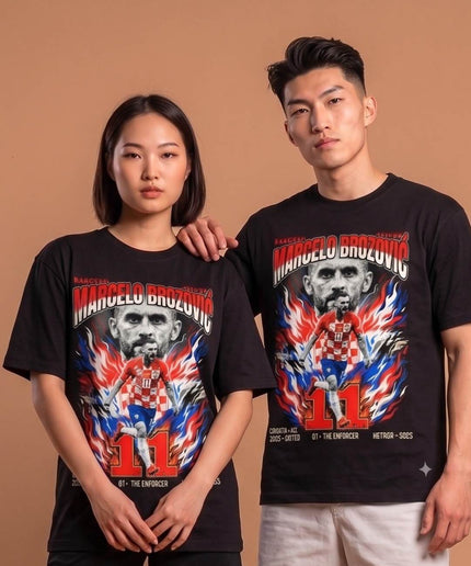 Marcelo Brozović #11 Croatia Vatreni The Enforcer Soccer World Cup 2026 Unisex Fan T-Shirt