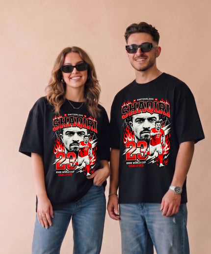 T-Shirt Unisexe Fan Xherdan Shaqiri #23 Suisse Qualifié Coupe du Monde 2026