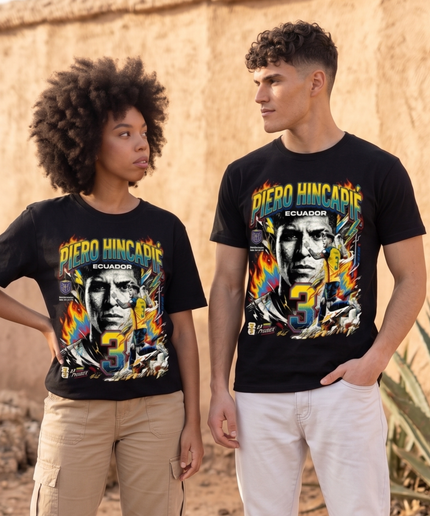 T-Shirt Unisexe Fan Piero Hincapié #3 Équateur La Tricolor Coupe du Monde de Football 2026
