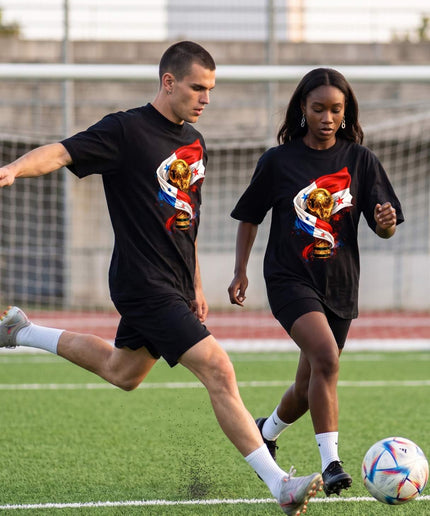 T-shirt unisexe de supporter Panama Coupe du Monde Trophée Drapeau Feu Football Coupe du Monde 2026