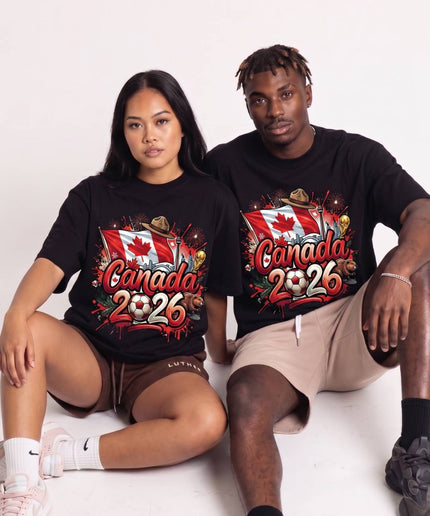 T-shirt unisexe Coupe du Monde de Football Canada 2026 Graffiti Fiesta