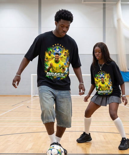 T-Shirt Unisexe Fan Vinicius Junior #7 Brésil Équipe CBF Coupe du Monde 2026 Football