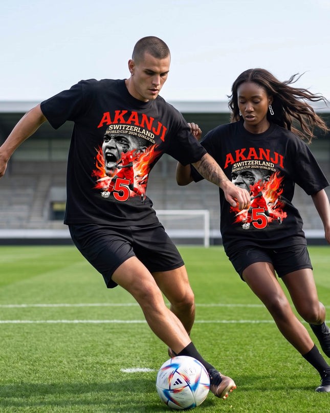 Manuel Akanji #5 Switzerland World Cup 2026 Qualified Unisex Fan T-Shirt