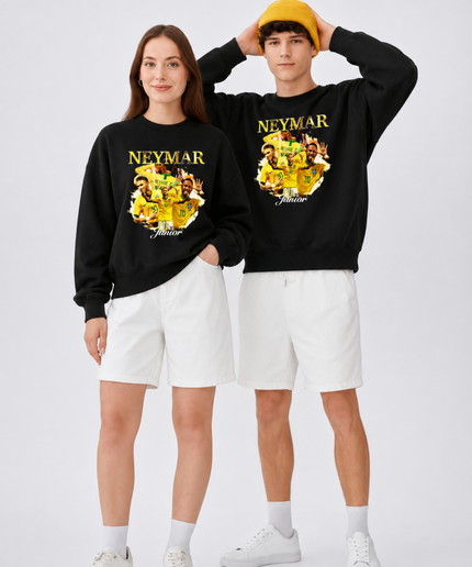 Neymar Jr Brazil Seleção Yellow Gold Celebration Multi-Pose Unisex Fan Crewneck