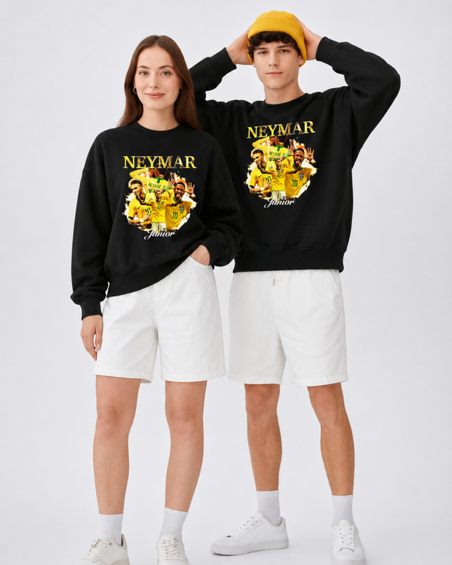 Neymar Jr Brazil Seleção Yellow Gold Celebration Multi-Pose Unisex Fan Crewneck