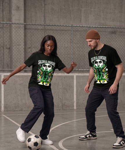 T-shirt unisexe Salem Al-Dawsari #10 Arabie Saoudite Coupe du Monde de Football 2026 pour les fans