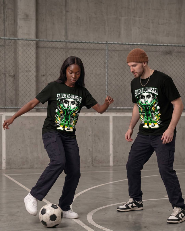 T-shirt unisexe Salem Al-Dawsari #10 Arabie Saoudite Coupe du Monde de Football 2026 pour les fans