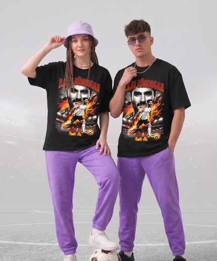 T-shirt unisexe pour fan İlkay Gündoğan #21 Allemagne Fire Duo Bootleg