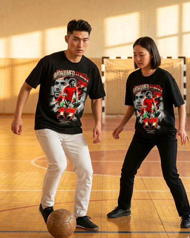 T-shirt Fan Unisexe Mohamed Elneny #17 Fierté Nationale Égypte Coupe du Monde de Football 2026