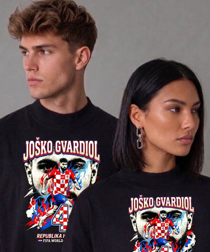Joško Gvardiol #4 République de Croatie Coupe du Monde de Football 2026 T-Shirt Unisexe pour Fans