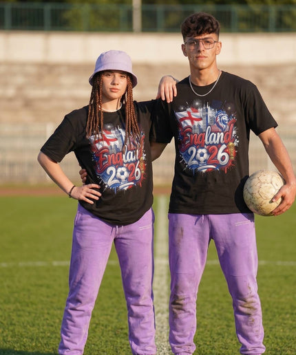 T-shirt unisexe pour fans de la Coupe du Monde de Football Angleterre 2026 Graffiti Fiesta Big Ben