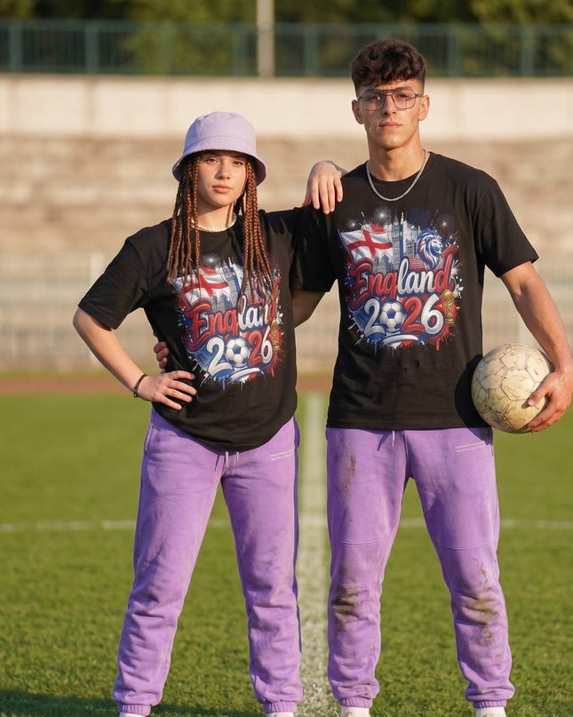 T-shirt unisexe pour fans de la Coupe du Monde de Football Angleterre 2026 Graffiti Fiesta Big Ben