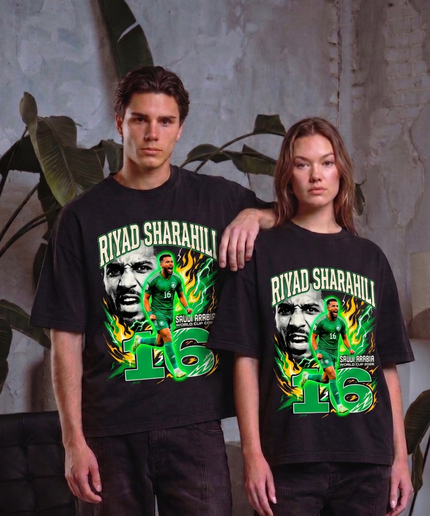 T-shirt unisexe Riyad Sharahili #16 Arabie Saoudite Coupe du Monde 2026 pour les fans