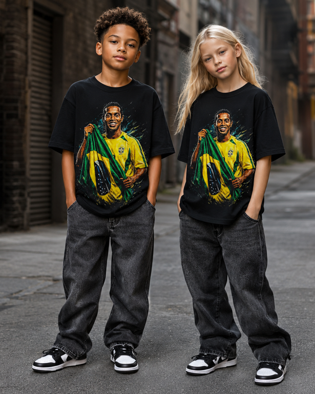 Ronaldinho Brazil Flag Kids Fan T-Shirt